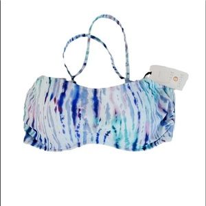 32B Women's Light Lift Bralette Bikini Top - Shade & Shore Blue Tie-Dye